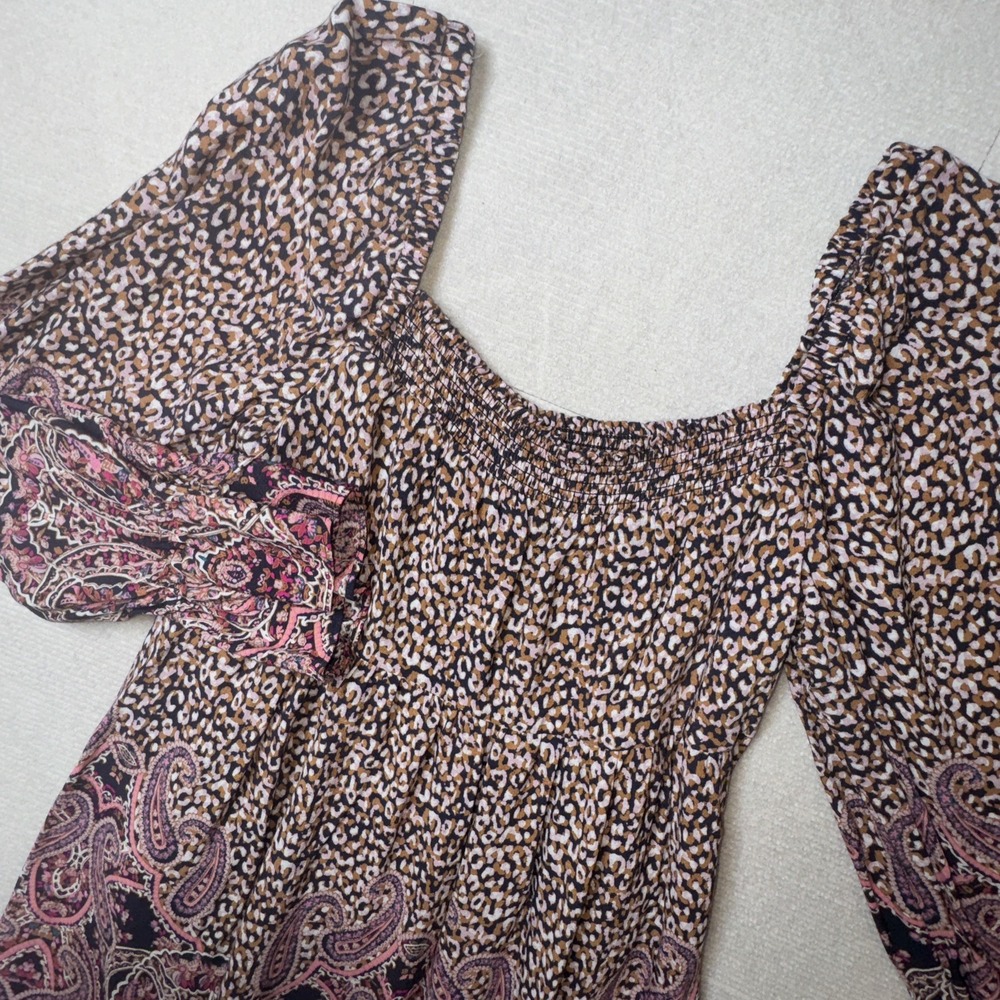 Maeve Anthropology Boho Empire Midi Dress Small Paisley Cottage Festival‎